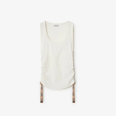 Festival Cotton Blend Tank Top in Chalk - Women | Burberry® Official