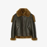 Shearling Aviator Jacket in Otter - Women | Burberry® Official