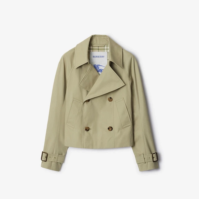 Cotton Blend Trench Jacket in Skylark - Women, Tropical Gabardine | Burberry® Official
