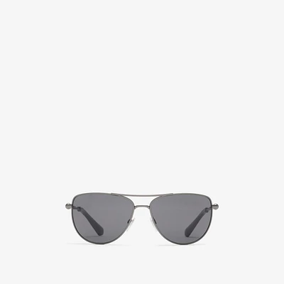 Metal Logo Square Sunglasses in Black | Burberry® Official