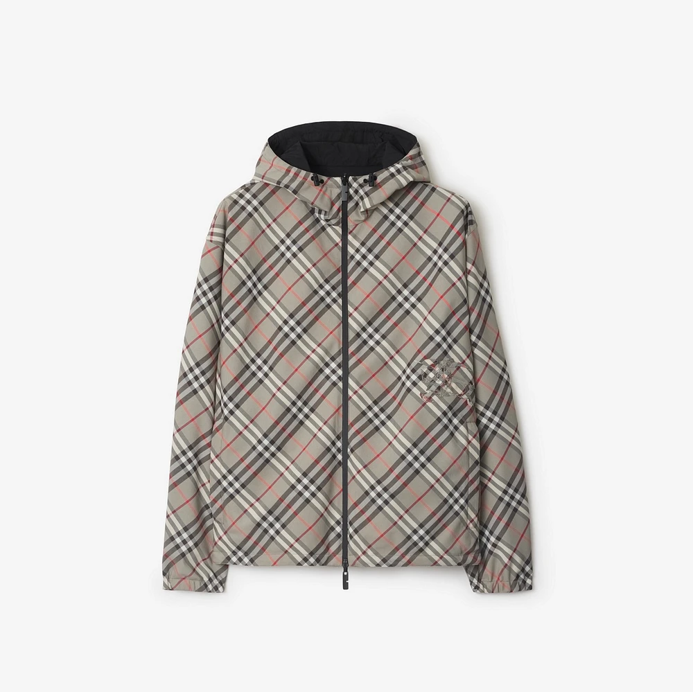 Reversible Check Jacket in Mauve grey - Men | Burberry® Official