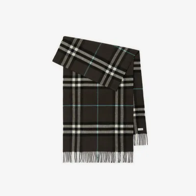 Check Cashmere Scarf in Otter | Burberry® Official