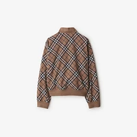 Check Wool Blend Harrington Jacket in Linden - Men | Burberry® Official