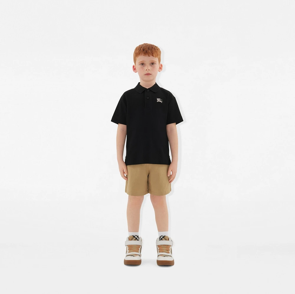 Cotton Polo Shirt in Black | Burberry® Official