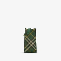Medium Check Knitted Tote in Ivy - Women | Burberry® Official