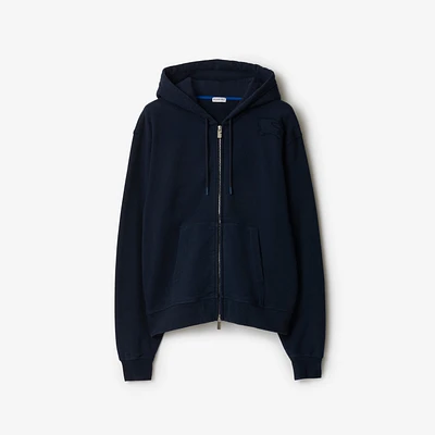 Cotton Zip Hoodie in Navy - Men | Burberry® Official