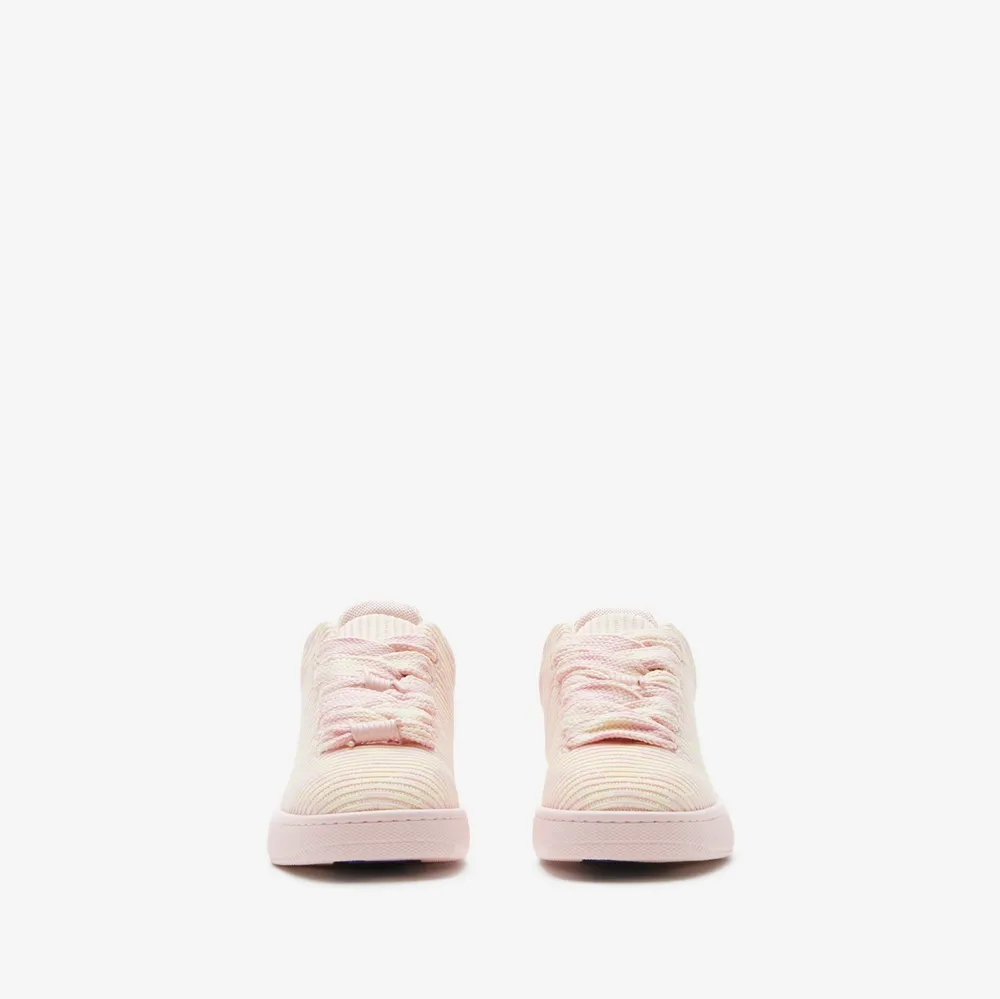 Check Knit Box Sneakers in Cameo - Women | Burberry® Official