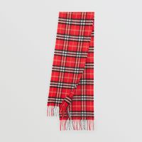 The Mini Classic Vintage Check Cashmere Scarf in Bright Red - Children | Burberry® Official