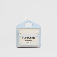 Mini Two-tone Canvas and Leather Pocket Bag in Natural/pale Blue - Women | Burberry® Official