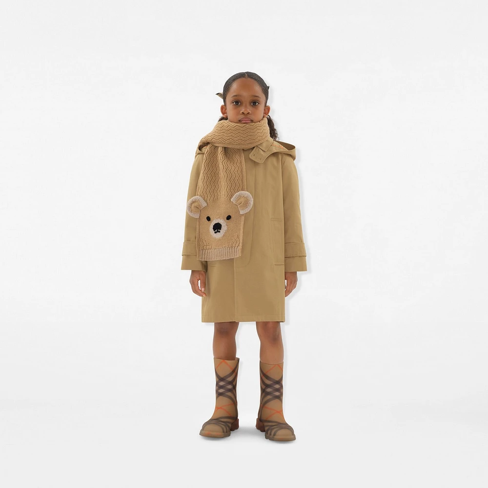 Thomas Bear Wool Scarf in Pale stone - Children | Burberry® Official