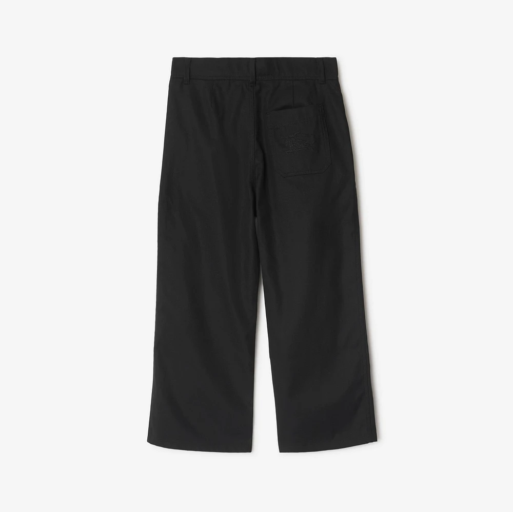 Cotton Blend Trousers in Black | Burberry® Official