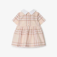 Check Cotton Poplin Dress with Bloomers in Shell - Children | Burberry® Official