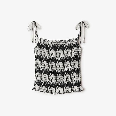 Swan Silk Top in Monochrome - Women | Burberry® Official
