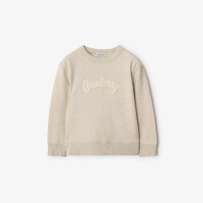Logo Cotton Linen Sweatshirt in Calico | Burberry® Official