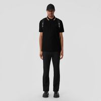 Icon Stripe Collar Cotton Piqué Polo Shirt Black | Burberry® Official