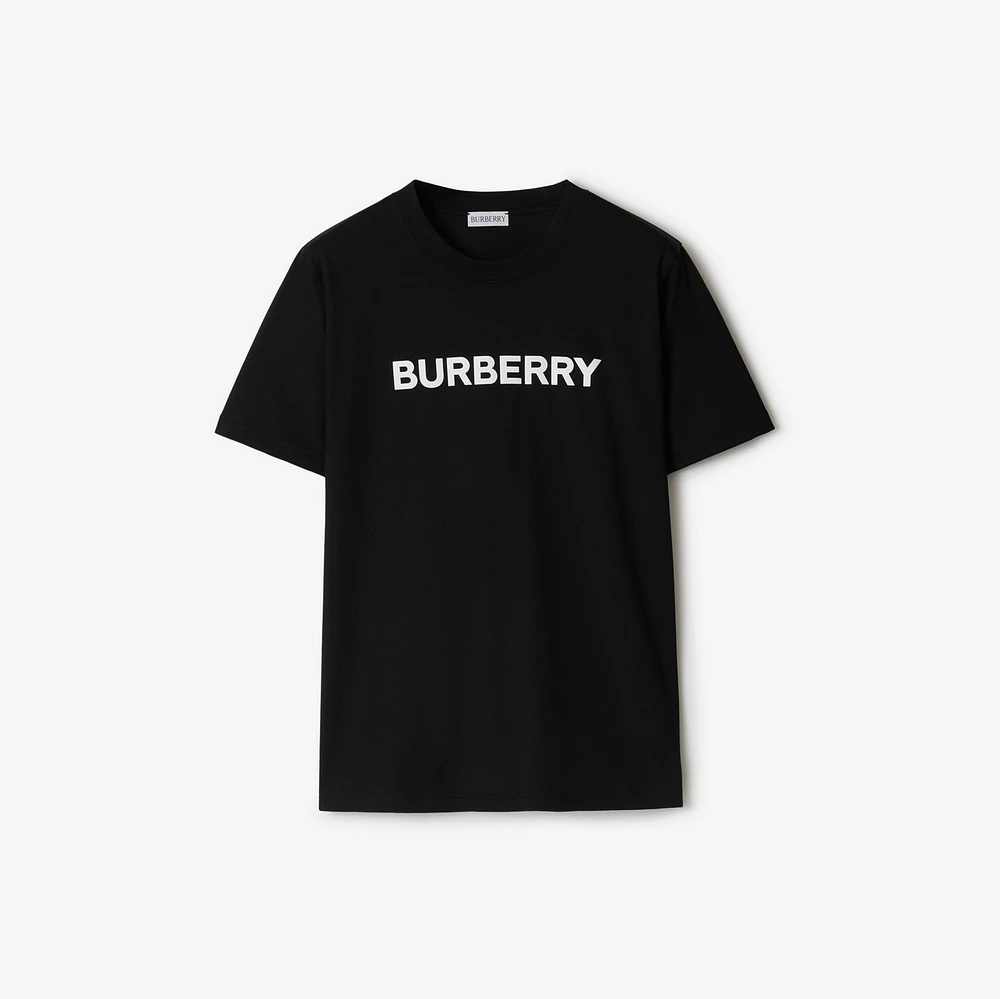 Logo Cotton T-shirt in Black - Women | Burberry® Official