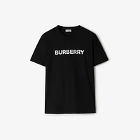 Logo Cotton T-shirt in Black - Women | Burberry® Official