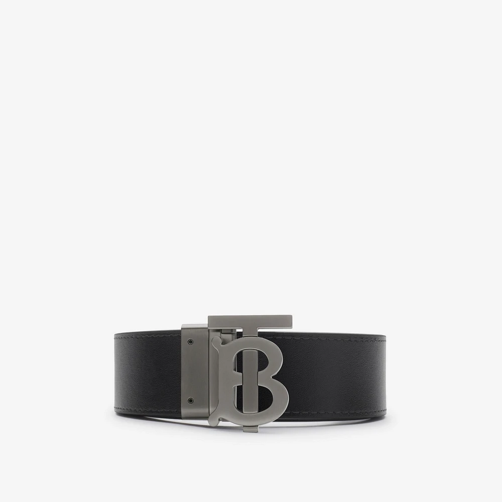 Reversible Check TB Belt in Charcoal/graphite - Men | Burberry® Official
