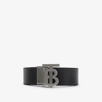Reversible Check TB Belt in Charcoal/graphite - Men | Burberry® Official