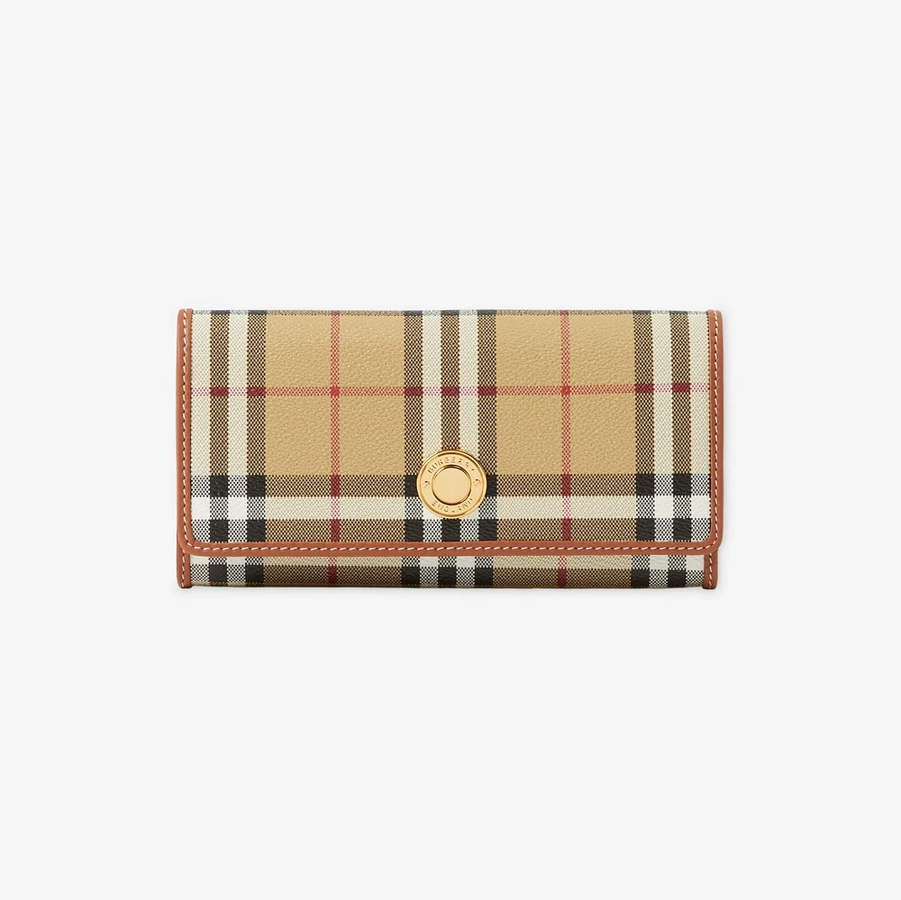 Check Continental Wallet in Archive beige - Women | Burberry® Official