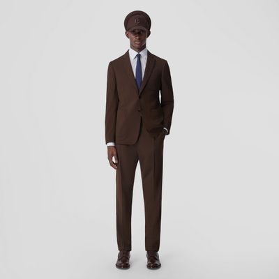Wool Tailored Trousers Dark Umber - Men | Burberry® Official