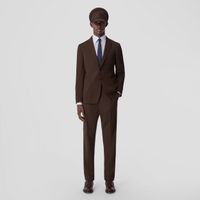 Wool Tailored Trousers Dark Umber - Men | Burberry® Official