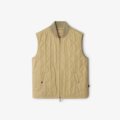 Quilted Gabardine Gilet in Hamper beige - Men | Burberry® Official