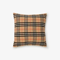 Check Wool Cashmere Cushion in Sand | Burberry® Official