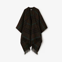 Check Wool Cashmere Cape in Snug | Burberry® Official