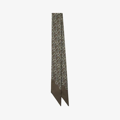Skinny B Charm Silk Scarf in Juniper | Burberry® Official