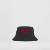 Horseferry Motif Cotton Bucket Hat Black | Burberry® Official