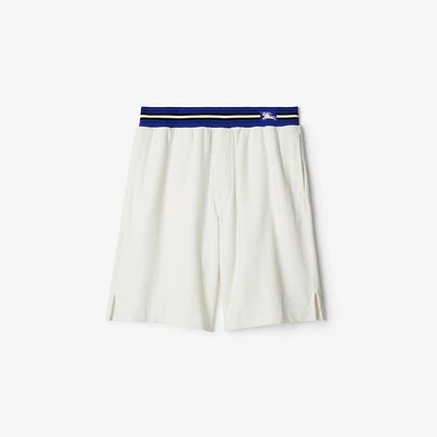 Cotton Towelling Shorts in Salt - Men | Burberry® Official