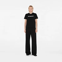 Logo Cotton T-shirt in Black - Women | Burberry® Official