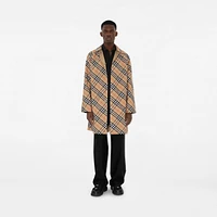 Long Reversible Gabardine Car Coat in Flax - Men, Cotton | Burberry® Official