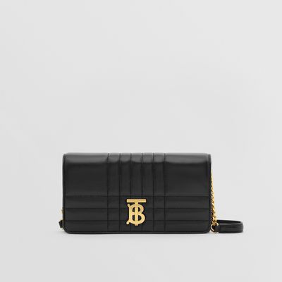 Quilted Leather Lola Wallet with Detachable Strap in Black/light Gold - Women | Burberry® Official