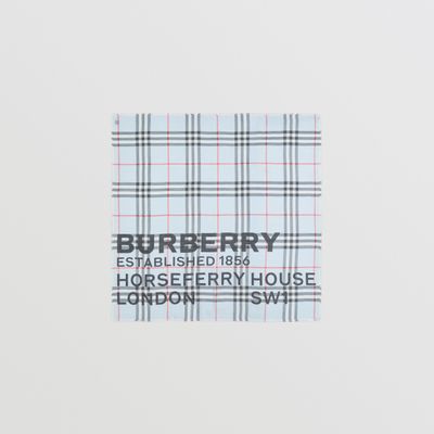 Horseferry Print Check Wool Silk Large Square Scarf in Pale | Burberry® Official