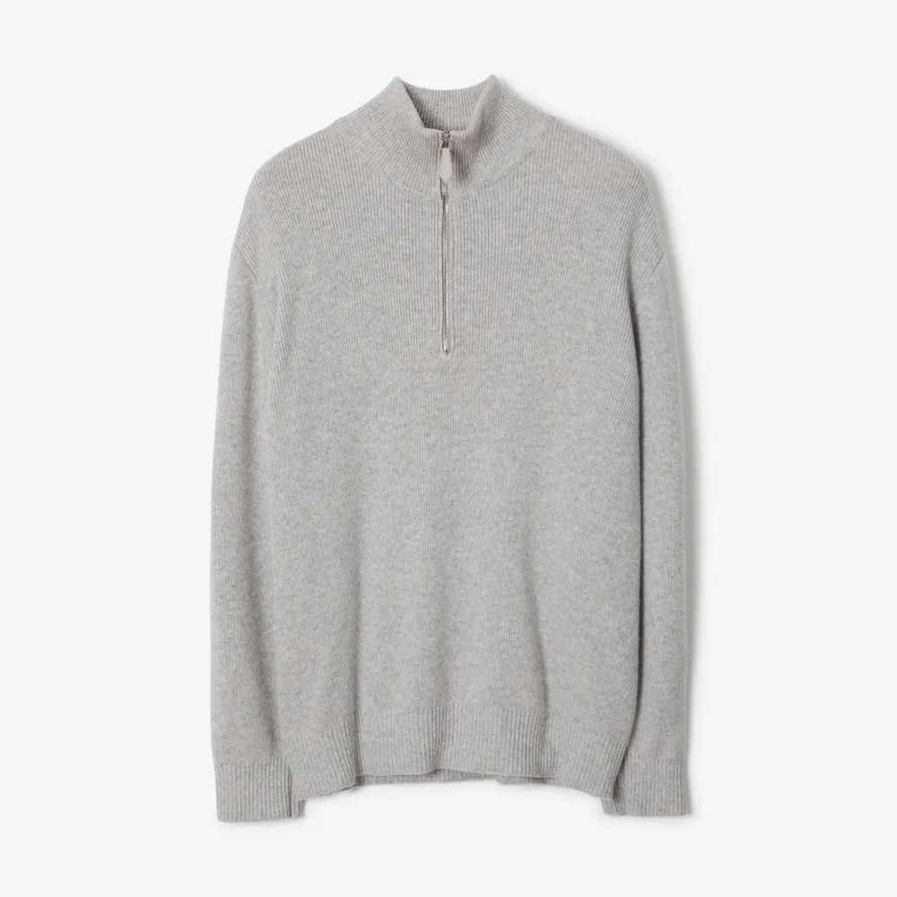 Burberry + Monogram Motif Cashmere Funnel Neck Sweater Light Pewter Melange  - Men | Burberry® Official | Yorkdale Mall