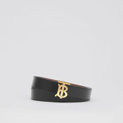 Reversible Leather TB Belt Black/tan/gold - Women | Burberry® Official