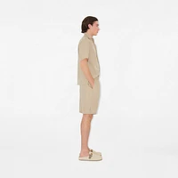 Knot Logo Cotton Shorts in Fossil - Men | Burberry® Official