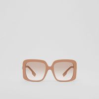 Hardware Detail Square Frame Sunglasses in Biscuit Beige - Women | Burberry® Official