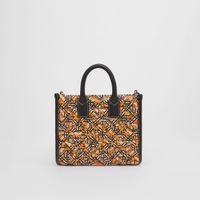 Monogram Print Quilted Leather Mini Freya Tote in Multicolour - Women | Burberry® Official