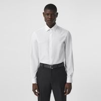 Slim Fit Monogram Motif Cotton Poplin Shirt White - Men | Burberry® Official