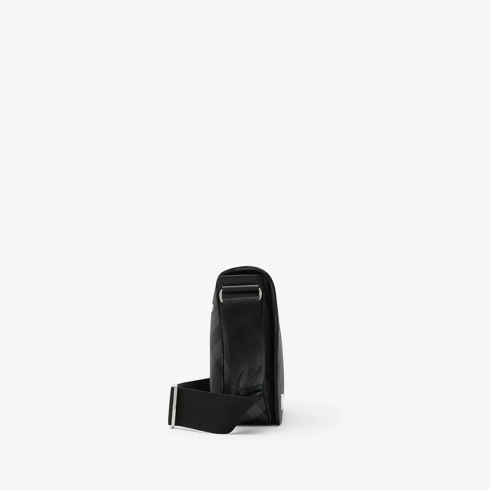 Grid Messenger Bag in Charcoal - Men, Nylon | Burberry® Official