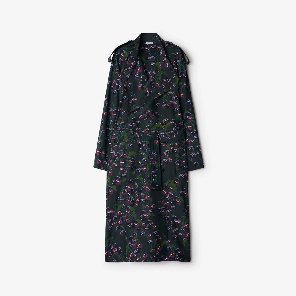Long Cherry Trench Coat in Vine - Women | Burberry® Official