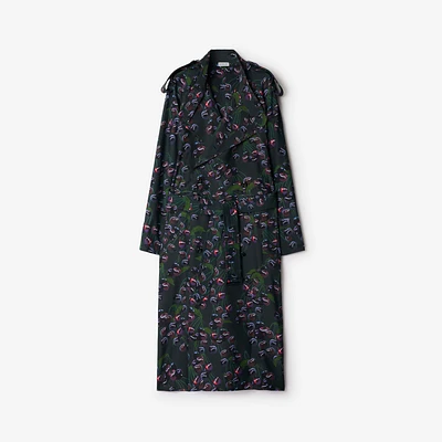 Long Cherry Trench Coat in Vine - Women | Burberry® Official