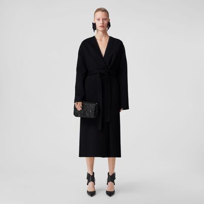 Cashmere Belted Coat Black - Women | Burberry® Official