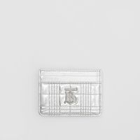 Quilted Leather Lola Card Case in Silver - Women | Burberry® Official