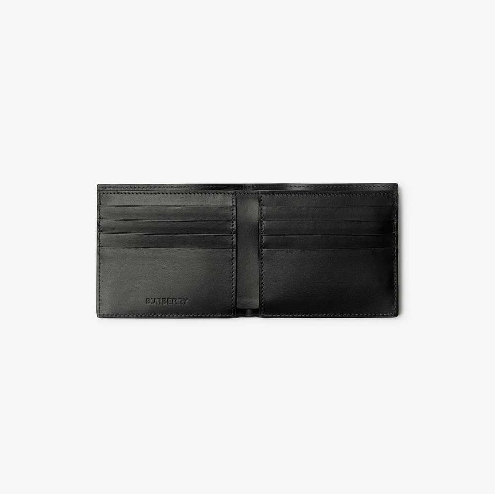 Check Bifold Wallet in Charcoal - Men, Canvas | Burberry® Official