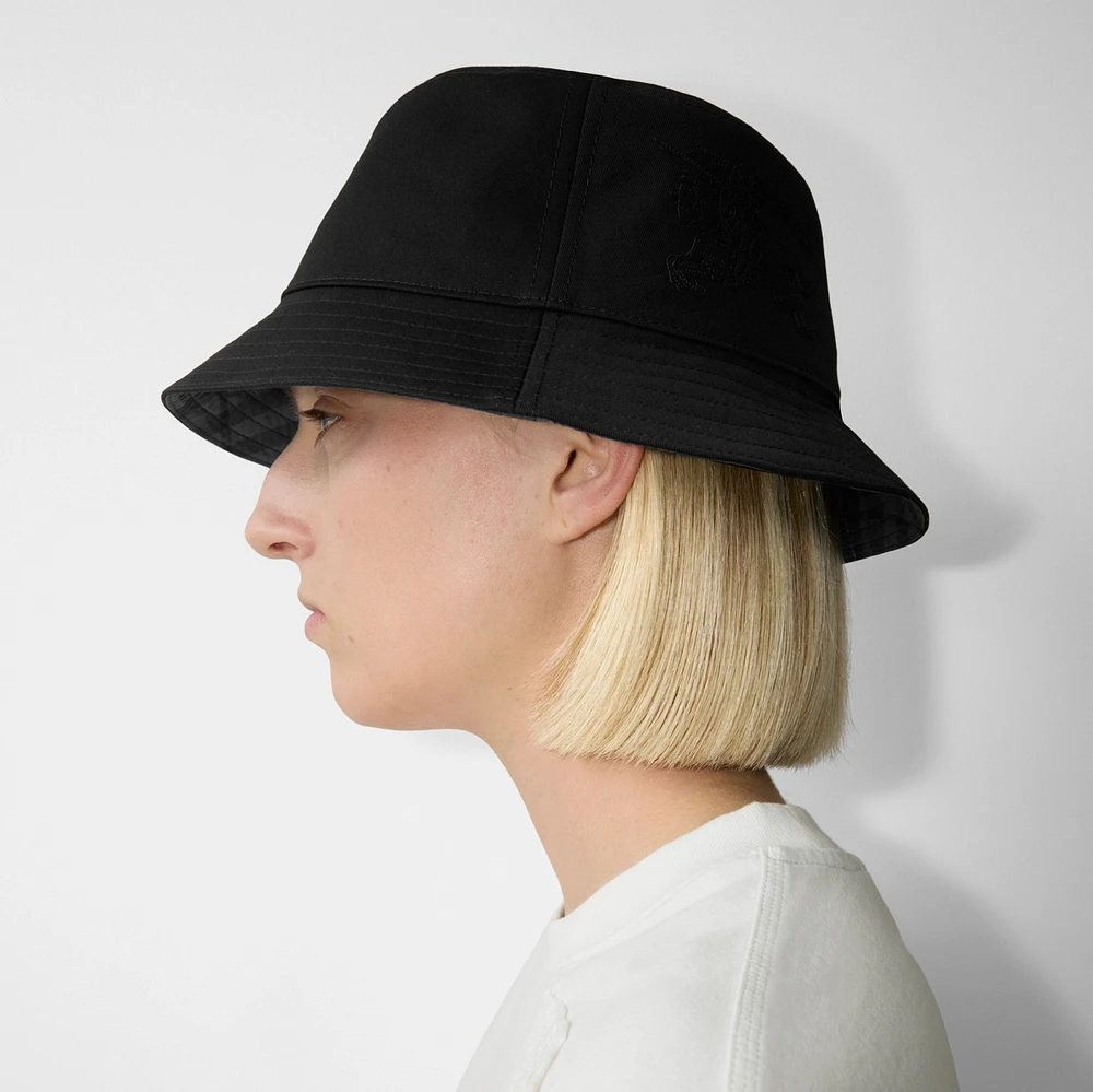 Cotton Blend Bucket Hat in Black - Men | Burberry® Official