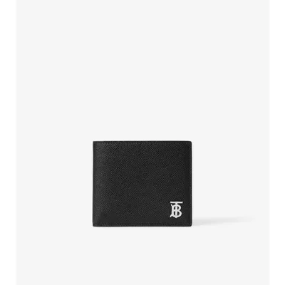 Grainy Leather TB Bifold Wallet in Black/black - Men